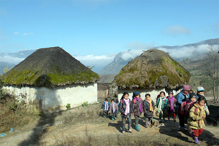 The typical style and the beauty of Ha Nhi ethnic minority people houses