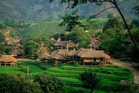 Houses on Stilts in Mai Chau 