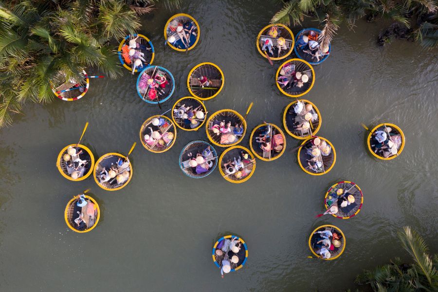 Forêt de cocotiers de Cam Thanh et bateaux-paniers traditionnels