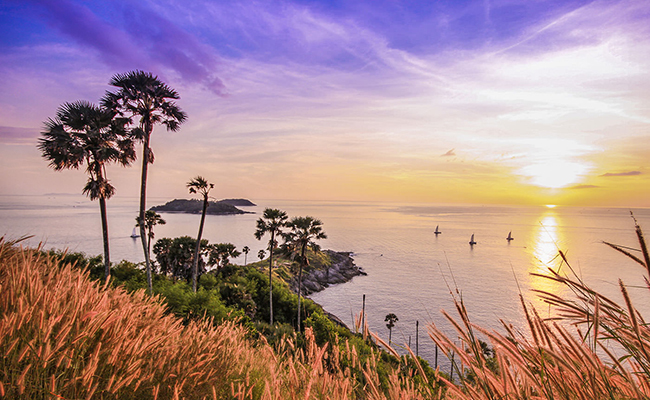 Romantic sunset at Cape Promthep