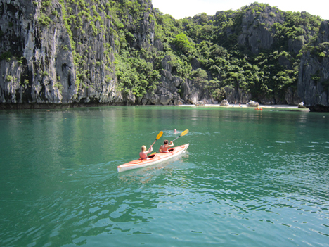 Kayaking in Halong Bay