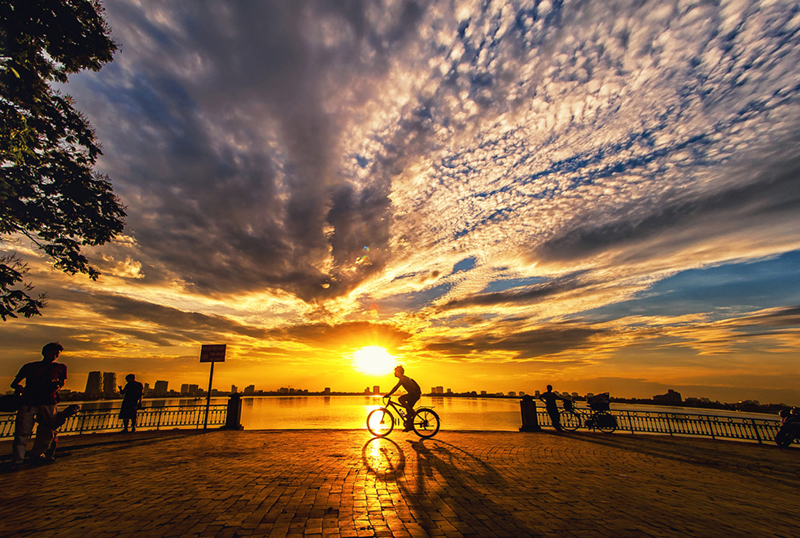 Majestic Hanoi West Lake at sunset