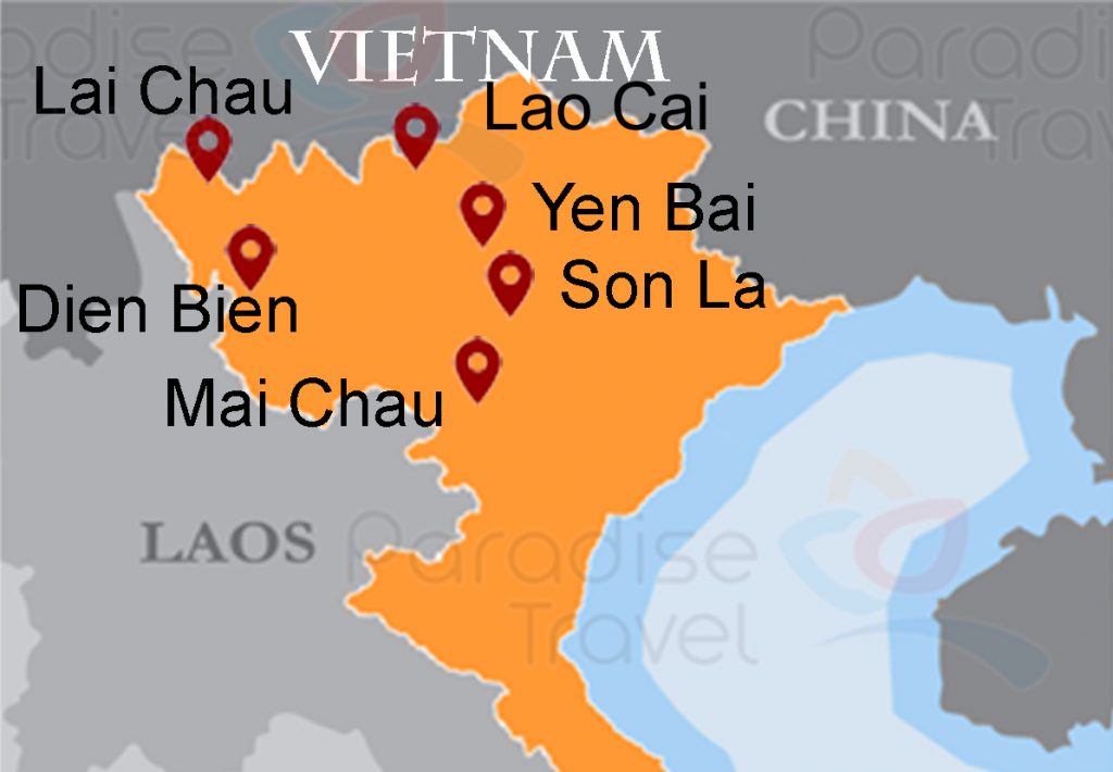 Northwestern Vietnam tourist map