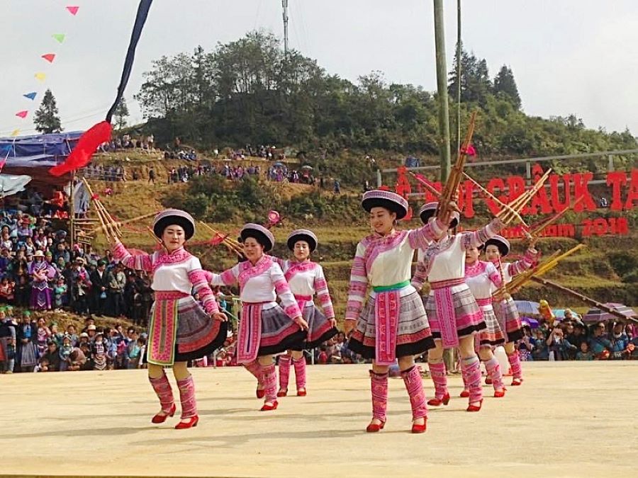 Hmong community dressed in traditional clothes during Tet festival, Sapa. - Travel to Vietnam in 2026