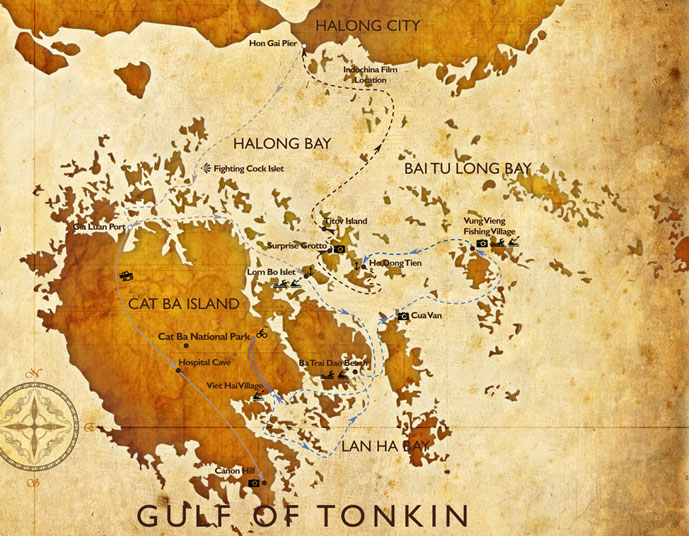 Three areas of Halong map